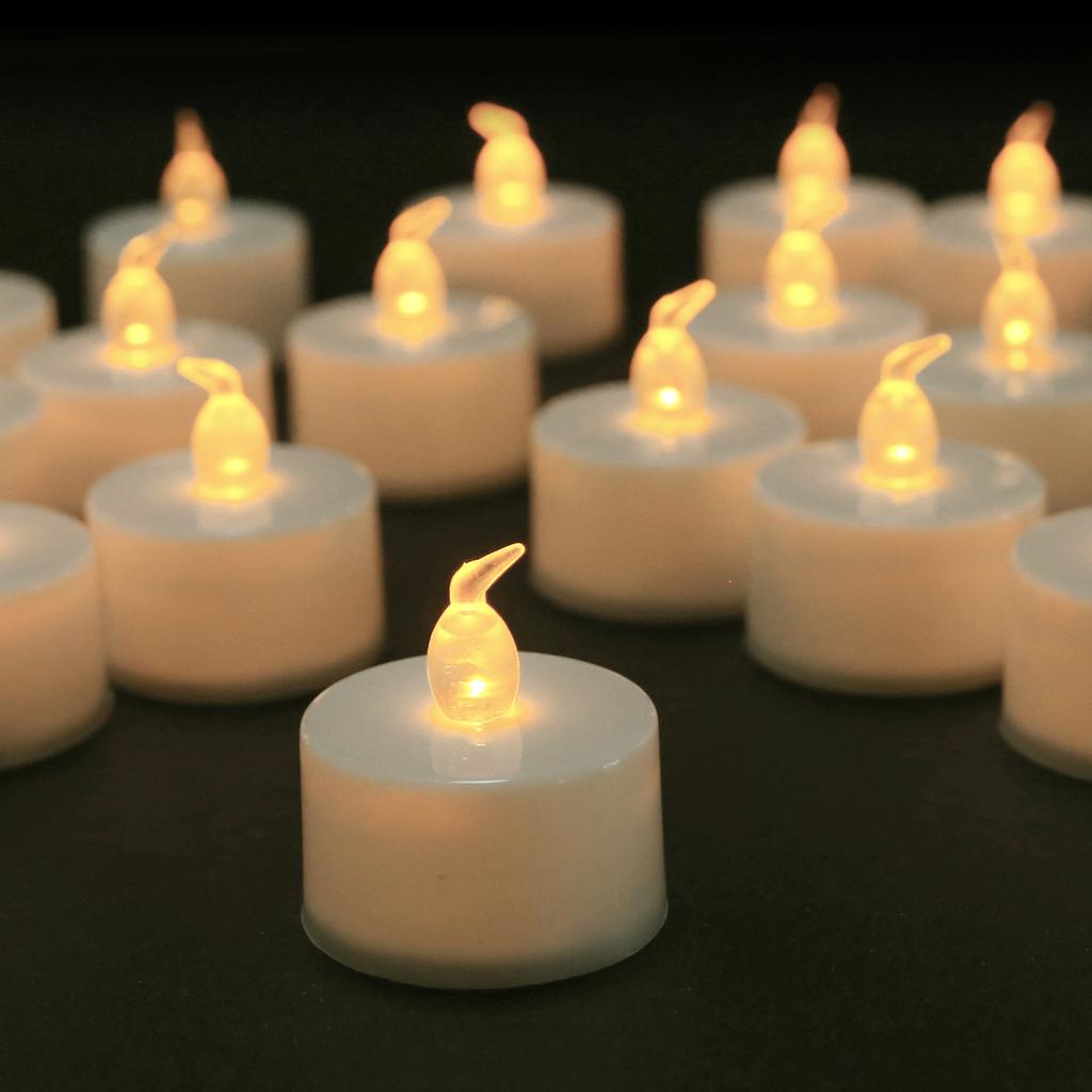 Flameless Flickering LED Tea Light Candles Battery Operated Warm Yellow/White Electronic Tealight For Aniversary Wedding Decor