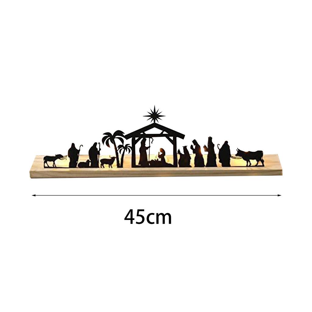 Metal Nativity Scene Sets Catholic Holy Family Figurine for TV Shelf Chapel