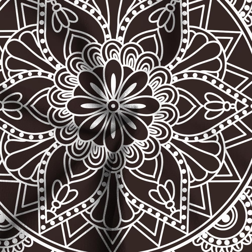 Boho Mandala Beach Towel Microfiber Oversized Lightweight Beach Towel Sandproof Quick Dry Black Flower Towels Swim Pool Beach