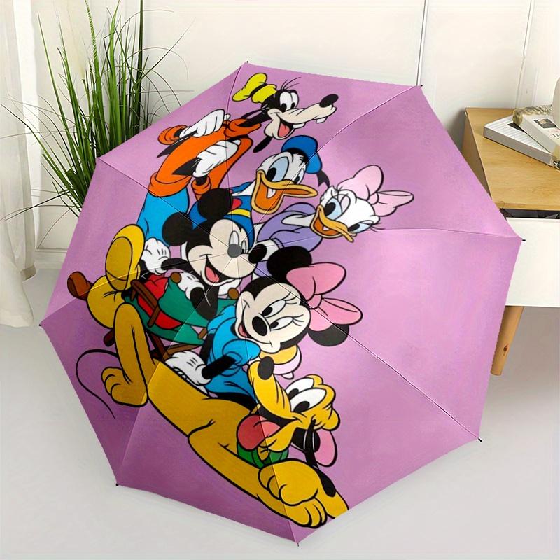 1pc Mickey Mouse Family Cartoon Umbrella, Portable 3-Fold Compact Umbrella, Suitable for Camping, Hiking and Travel, Ideal Easter Birthday G