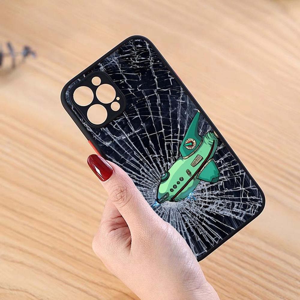 FuturamaEs Cartoon Phone Case Black Matte For IPhone 16ProMax 15 13 12 11 14 Pro Max Mini Plus SE2020 XS Max XR Cover
