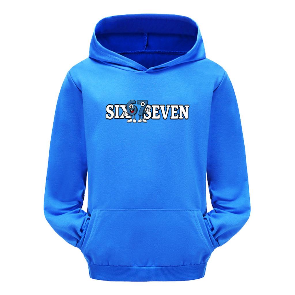 5388 Kids Boys Girls Steal a Brainrot 67 Printed Casual Long Sleeves Hoodies with Pocket