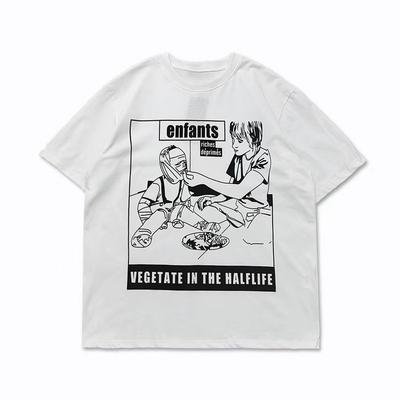 A Heavyweight Retro Printed Loose Couple T-shirt for Men, Chleanfit Short-sleeved Niche Design T-shirt, Stylish