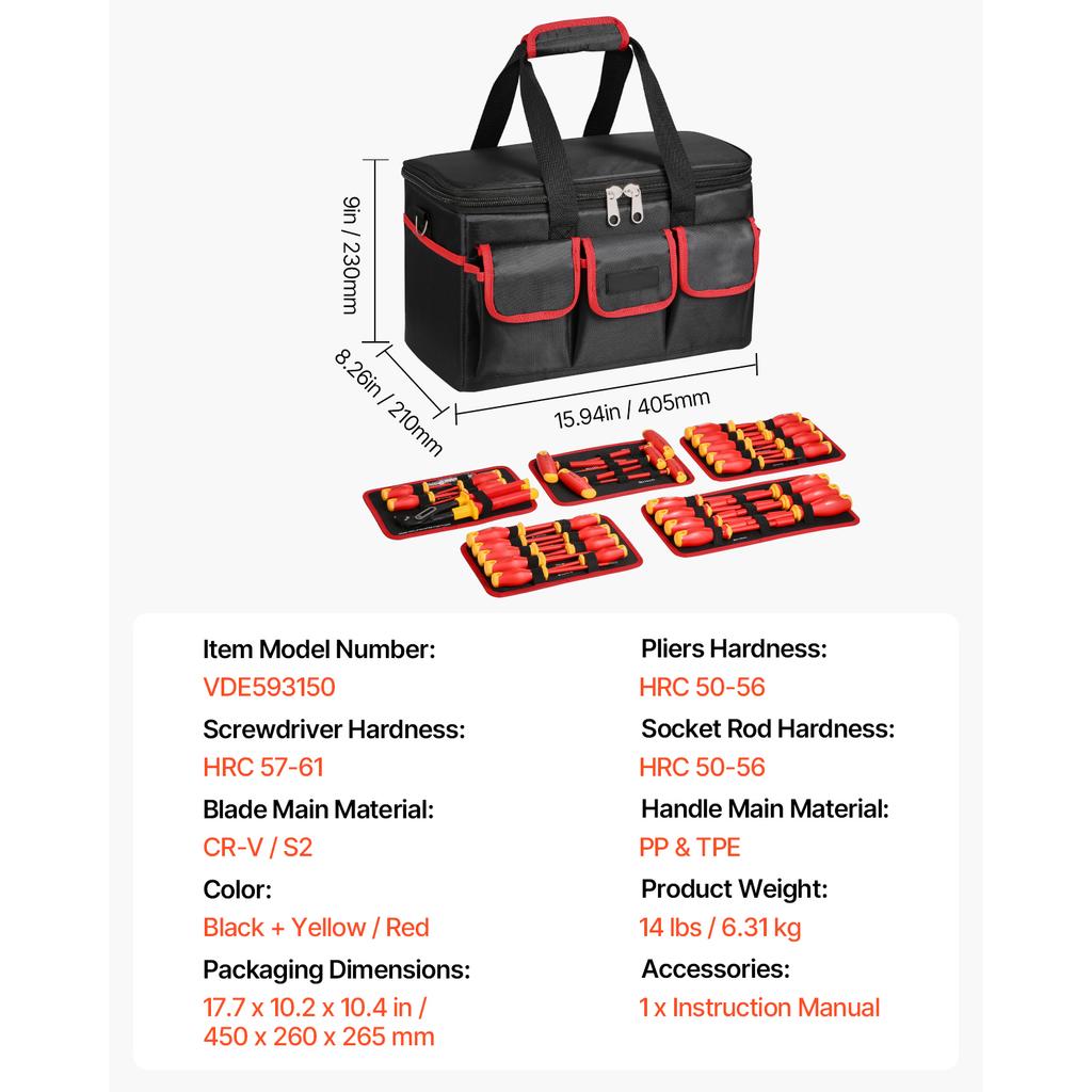 SucceBuy Insulated Screwdriver Set Professional Electrical Screwdriver Set 1000V Insulated Electrician Tool Set Magnetic Phillip