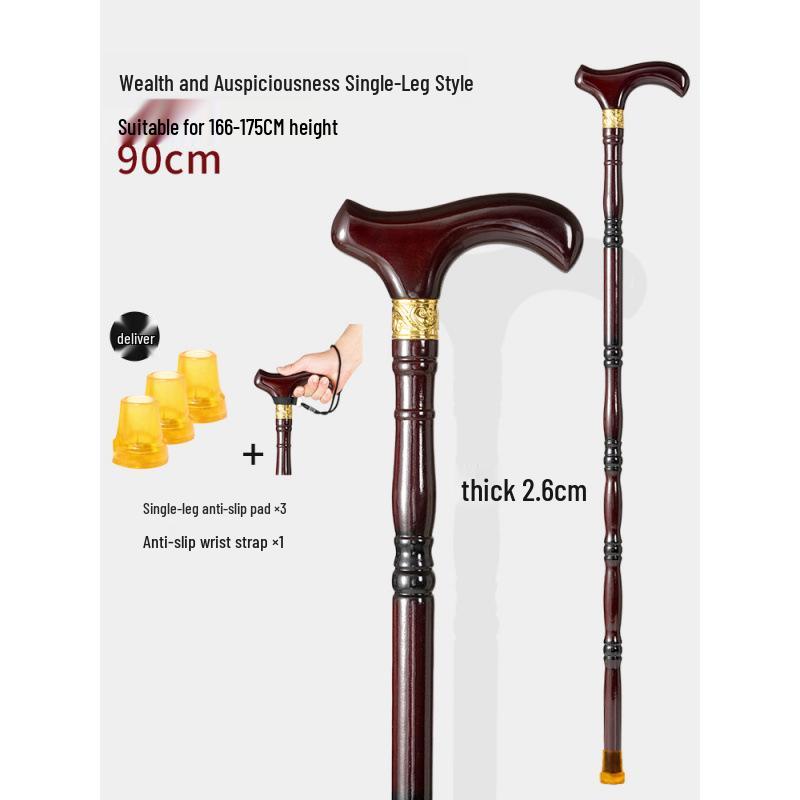 Älterer Drachenkopf Vierbeiniger Holzspazierstock, Rutschfeste & Leichte Krücke