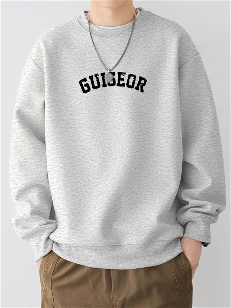 Men's Retro Heavyweight Crewneck Sweatshirt - Autumn/Winter Trendy Loose Pullover