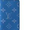 Louis Vuitton Pocket Organizer Monogram Flap Closure Leather Wallet Men Wallet Blue M83095