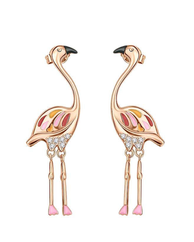 925 Silver Cute Earring Set Heart Lock Caterpillar Giraffe Flamingo Star Fit Fashion Jewelry for Women Daily Accessory