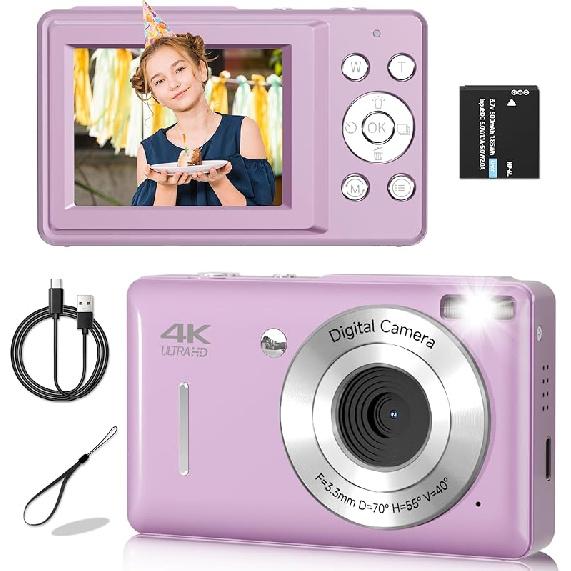Digital Camera, FHD 1080P Digital Camera for Kids, Vintage Digital Camera with 16X Zoom, Face Detect, Smile Capture, Anti Shake, Compact Point and