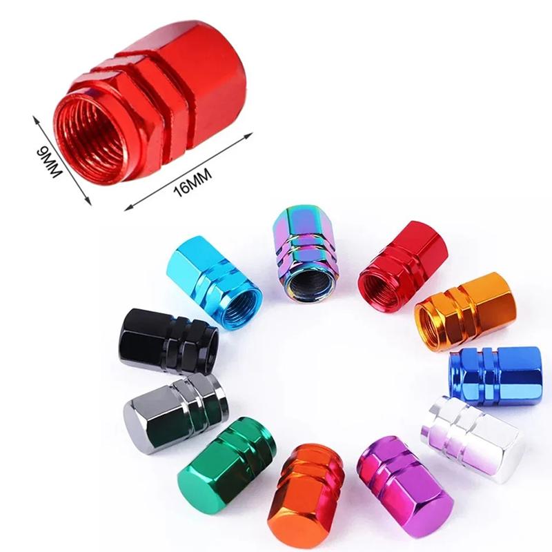 4pcs Car Tire Stem Valve Caps Aluminum Alloy Car Wheel Tire Valve Rim Stem Covers Airdust Waterproof for Automobiles Motorcycl