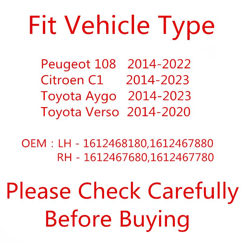 Side Mirror Glass For Peugeot 108 2014- Citroen C1 Toyota Aygo 2014- Verso 2014- With Heating Rearview Mirror Lens