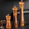 Antique Style Wooden Salt And Pepper Shakers With Manual Grinder For Kitchen And Dining