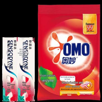 Sensodyne Fresh Mint Toothpaste 2-Pack & Omo Laundry Powder 4KG Bundle