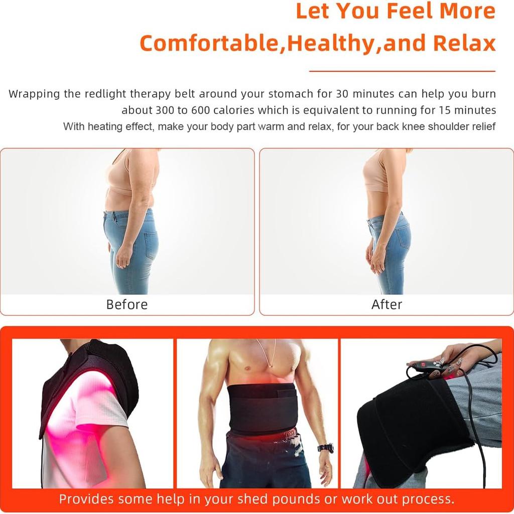 660nm & 850nm Red Infrared Light Therapy Pad Body Pain Relief Deep Therapy Belt Household Portable Heating Pad