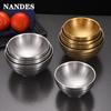304 Stainless Steel Threaded Rice Bowl Dough Round Soup Double Layer Insulated Ramen Bowls Home Tableware Kitchen Accessories