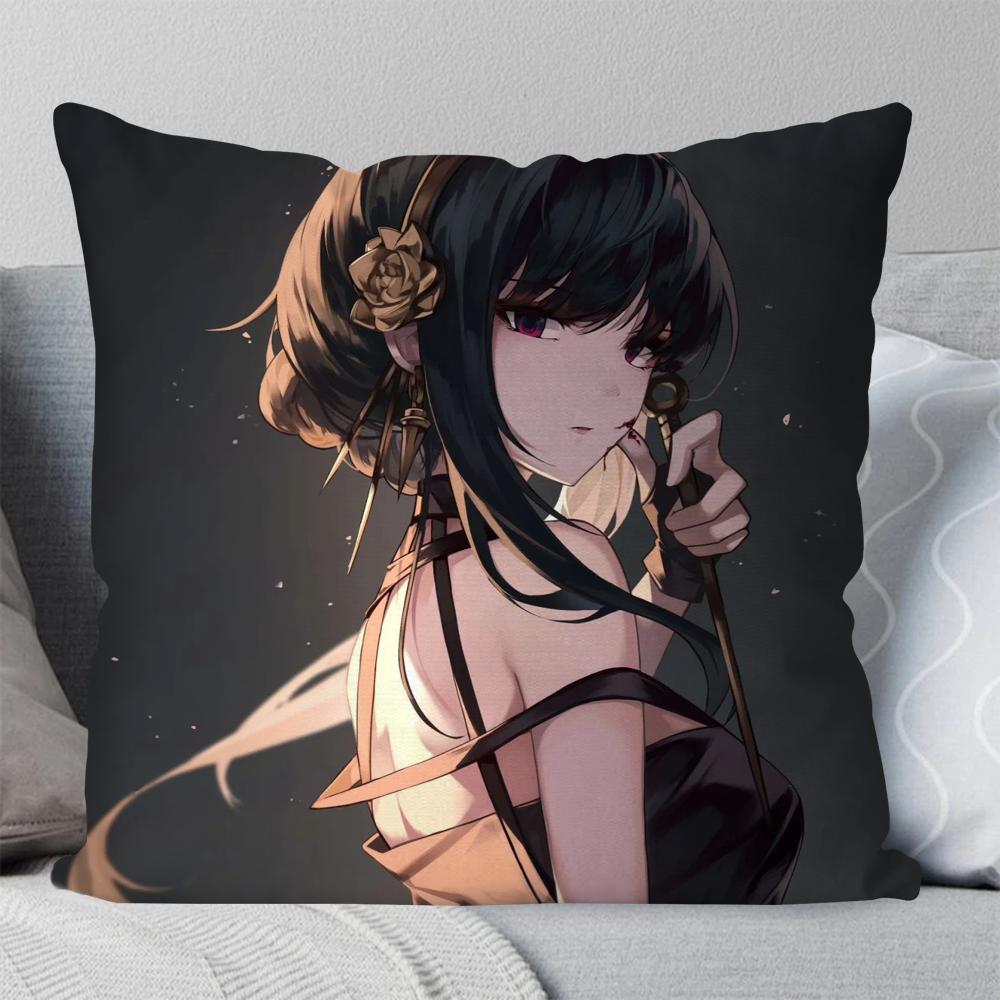 Spy X Family Animation Pillow Case Square Pillow Bedroom Sofa Leisure Comfort Cushion Car Living Room Home Decoration 40X40