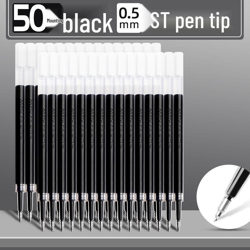 Quick-Dry 0.5mm Black Gel Pen Refill, Universal Needle Tip, Push-Action, Signing Replacement Core