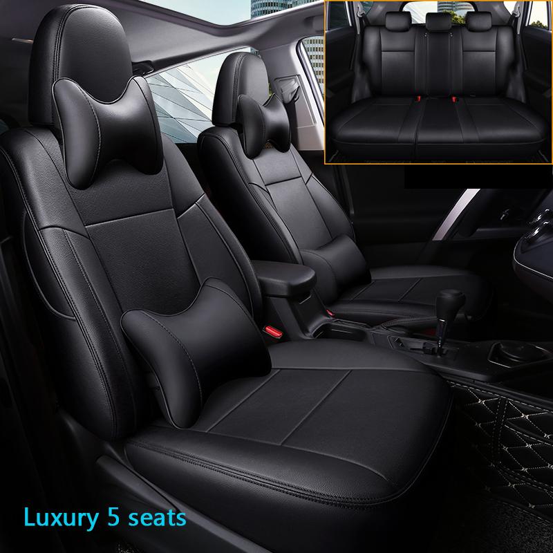 Premium Leather Car Seat Cover For Toyota RAV4 2013-2018 Custom Fit Auto Special Luxury Protect Breathable Car Seat Cushion