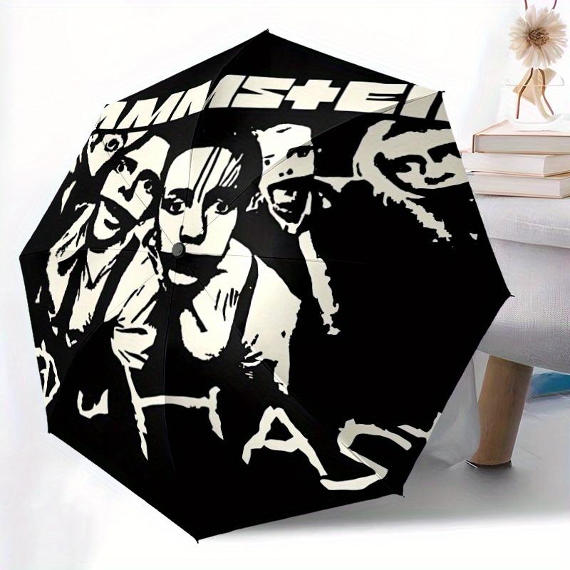 1pc Rammstein Automatic Opening/closing Umbrella, Foldable Sunshade, Perfect Gift for Friends, Durable Plastic Handle y250808103