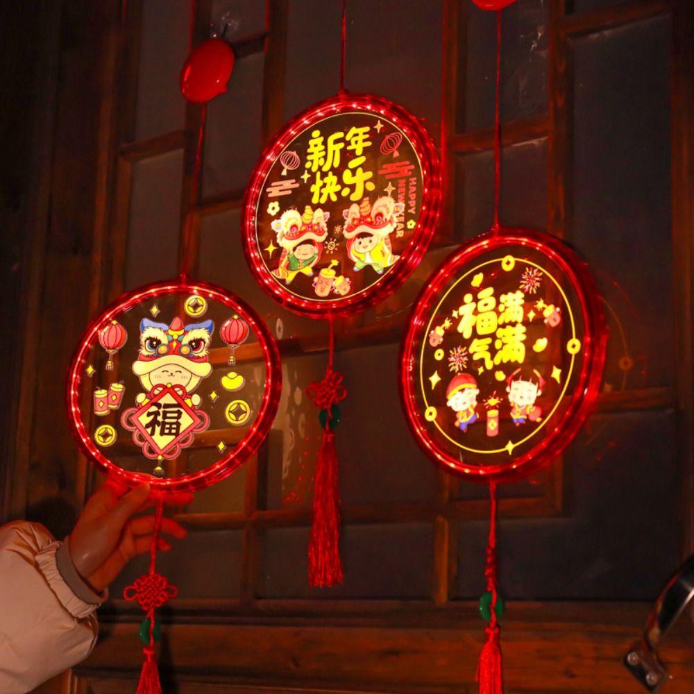 

Glowing New Year Suction Cup Lamp Good Luck Spring Festival Window Lights Home Decor