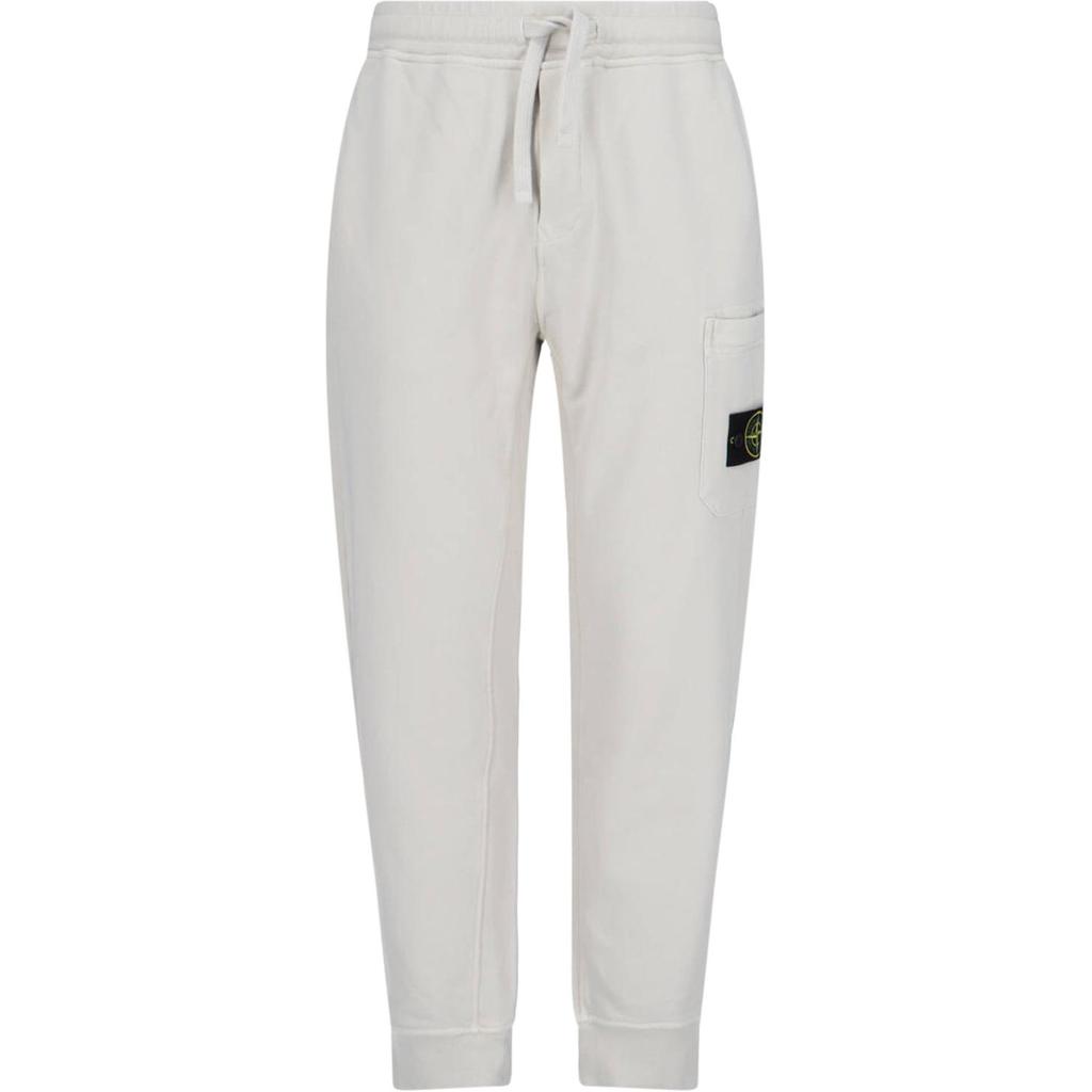 Stone Island Logo Drawstring Cuffed Casual Pants Men pants Beige K1S156200644S0051-V0095
