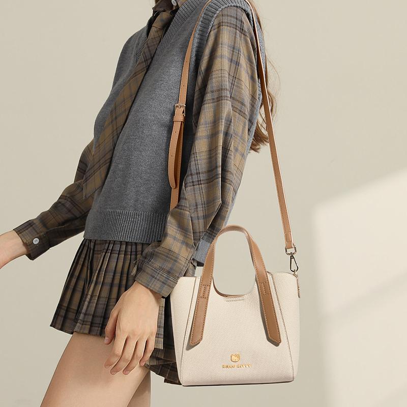 New Sanrio Hello Kitty Synthetic Leather Shoulder Bag, Crossbody Bag, Handbag Regular Women's Khaki HHF41114