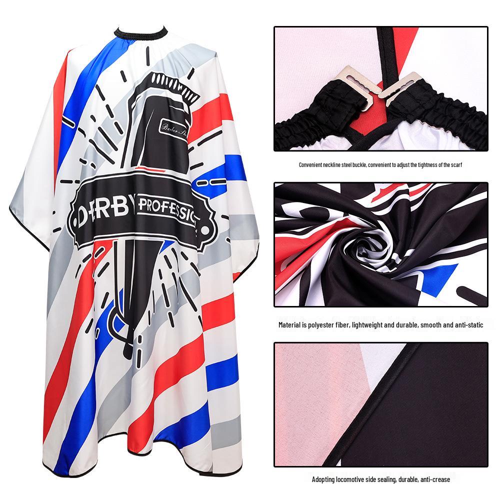 Printed Barber Cape for Hairdressing and Dyeing - Customizable Logo