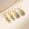 Nidin San Judas Tadeo Virgen De Guadalupe Enamel Drop Earrings For Women Colorful Drip Oil Religious Catholic Ear Jewelry Gifts