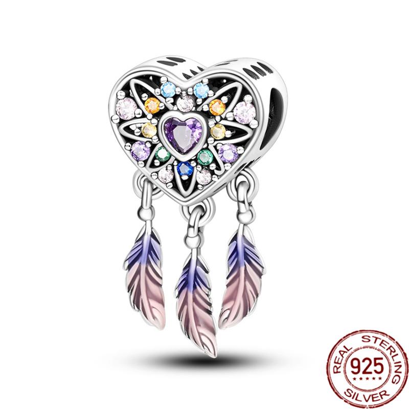 Genuine copper Dreamcatcher Tassel Charm Bead Charms Bead Charms Ideal For Women Authentic Bracelets Bangles Fashion Do It Yourself Jewellery Hot Gift