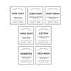 6/7/8/12pcs Lotion Label Sticker Shampoo Conditioner Body Wash Bathroom Shower Soap Dispenser Labels Waterproof