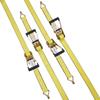 Ratchet Tie Down Straps (4PK), 5000 lb Break Strength, Double J Hook Includes 4 Premium 2" x 15' Rachet Tie Downs with Padded Handles, for Moving