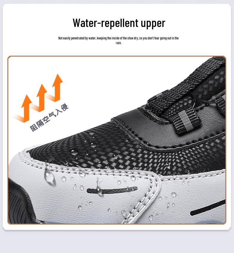 Boys' Winter 2025 Cotton & Velvet Warm Leather Running Shoes