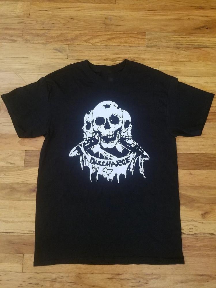 Discharge Band Skull Black Cotton All size S-5XL T-shirt AD707 Unisex T-Shirt XXL