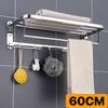 No-Drill 304 Stainless Steel Bathroom Towel Rack and Toilet Shelf