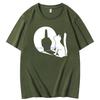 Summer Tops  Tshirt Middle Finger Cat Shadow Fashion Graphic Tee New Arrival Goods Mens Short Sleeve Tee Cotton Tshirt