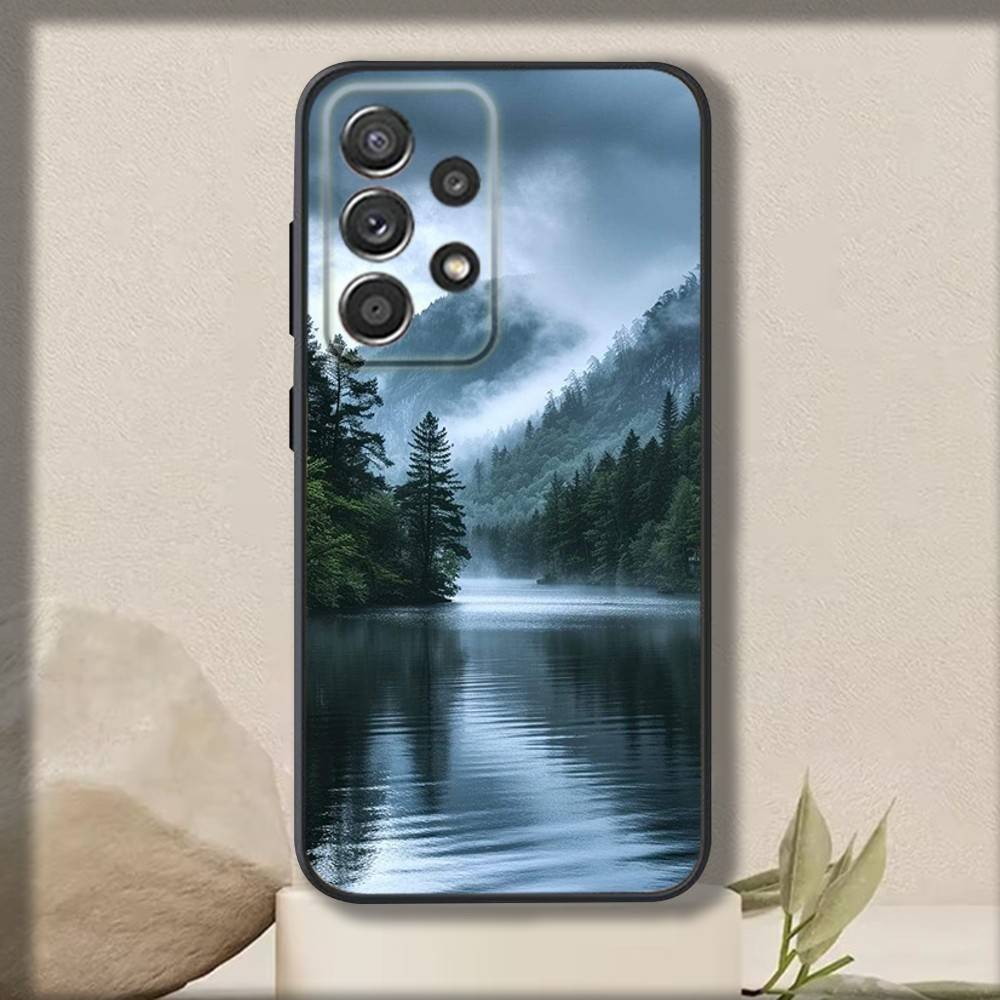 

Art Forest Mountains Phone Case For Samsung S 25,24,23,22,30,21,10,9,Ultra,Plus,Lite,FE,4,5 G Soft Black Case Samsung S205G