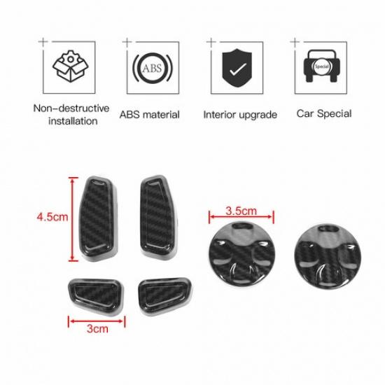 Seat Handle Adjust Button Cover Trim for Jeep Grand Cherokee 2011+ Carbon Fiber