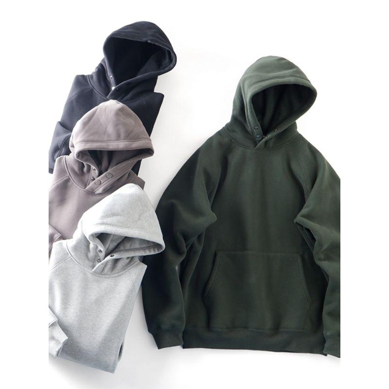 Retro Schweres Raglan-Sweatshirt für Herren, Herbst- und Winterstil, Fleecegefüttert und Verdickt, Mit Kapuze, Exportqualität, Trendige Marke Freizeitjacke