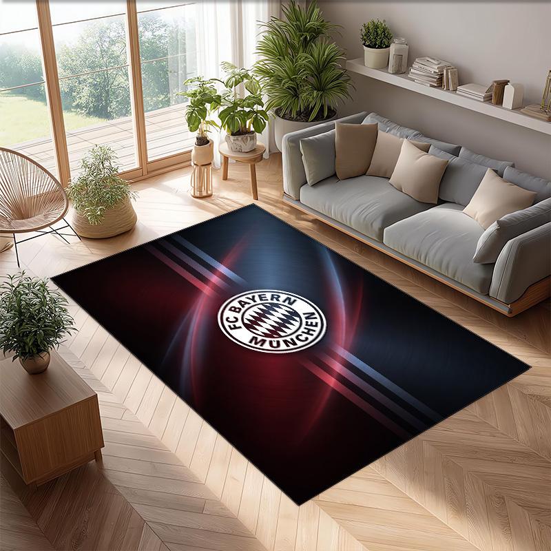 Tappeto Morbido Area Rug con Motivo Calcio Bayern Monaco Antiscivolo Tappeto per Pavimento Interno Tappetino Decorazione Sportiva per Camera da Letto