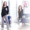 MiniZaru Cotton Loungewear Loose Long and Cute and Gentle on the Skin Women's 100% Pajamas, Fit, Sleeves, Pants,
