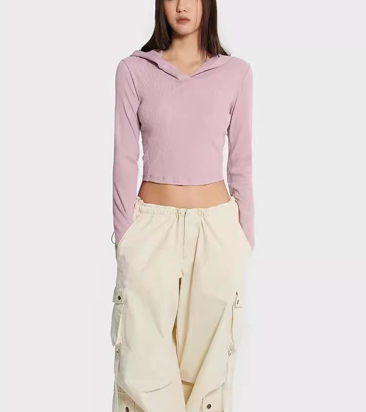 

Облегающие топы для йоги с капюшоном для женщин: Повседневная, универсальная, спортивная одежда с нитками Extra Large