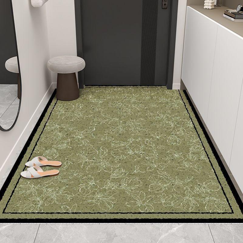 Einfacher grüner Blumendruck Kissen Teppich für Wohnzimmer Küche oder Veranda