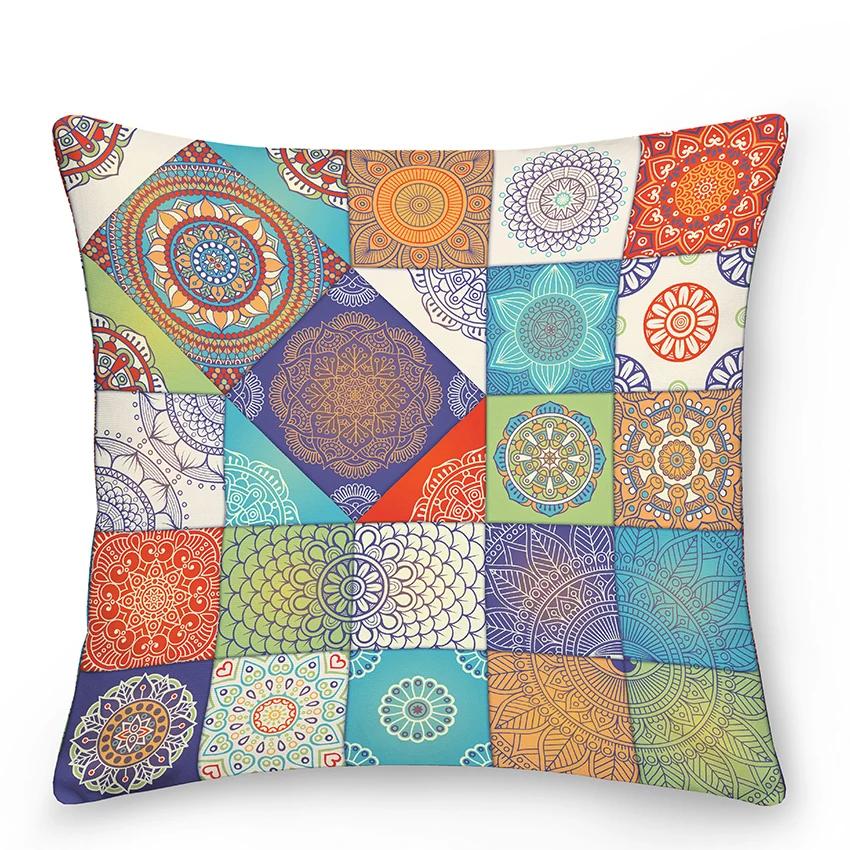 Mandala Pillowcase Decor Sofa Bed  Decorative Car Cushion Cover Boho Style