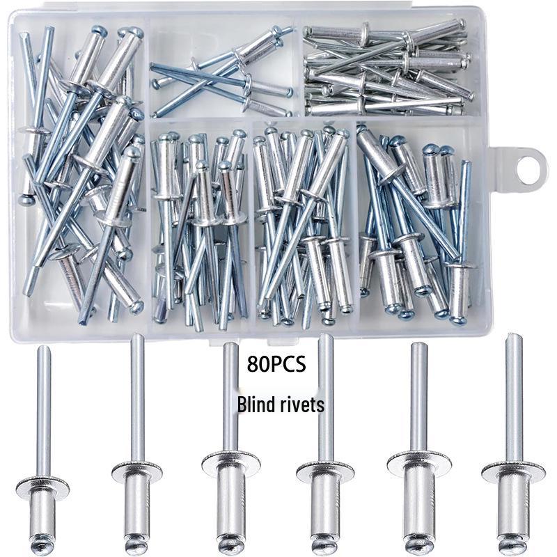 80-Piece Boxed Pop Rivets for Construction & Metalworking