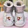 Girls' Waterproof Leather Snow Boots: Children's Winter Shoes, 2025 Warm Cotton Lined Winter Boots for Little Girls.