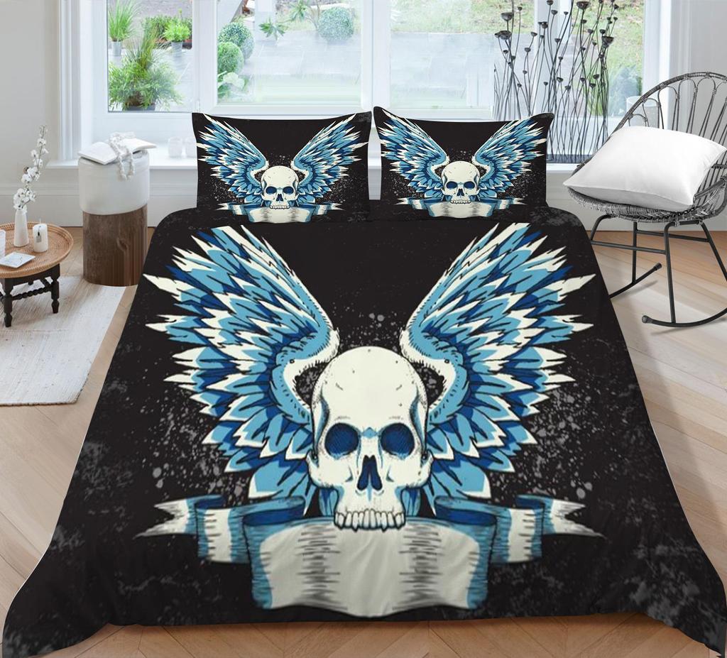3D Duvet Cover Skeleton Home Bedding Set Microfiber Polyester Children Teen King Double Size Cool Quilt Cover