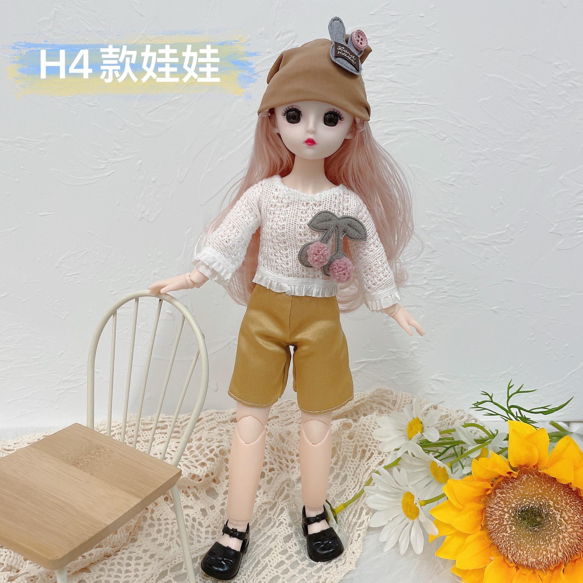 

30cm 23 Joint 3D Real Eye 6 Points BJD Doll Princess Dress Up Girl Play House Toy білий/коричневий