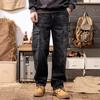 JYL Men's Cargo Jeans Multi-Pocket Workwear Construction Durable Labor Protection Denim