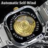 TEVISE Automatic Mechanical Watch Stainless Steel Men' S Business Luxury Steel Strip Watches Square Dial Waterproof Luminous Wristwatch