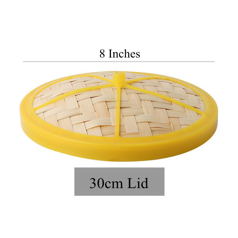 Vaporiera in bambù naturale multi-dimensione per ravioli con coperchio Griglia per la cottura a vapore domestica Cesto per riso Dim Sum Accessori per la cucina
